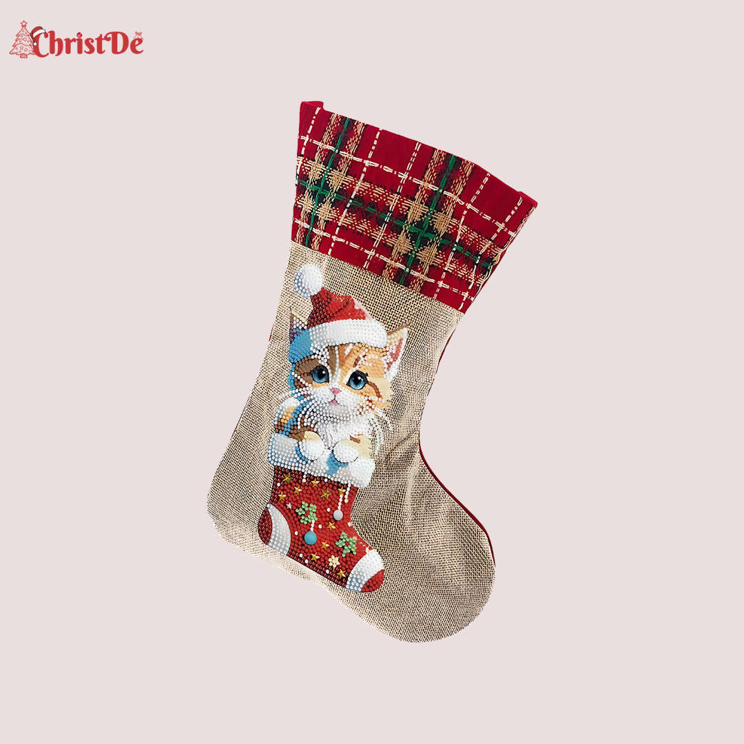 ChristDe - Diamond Santa Claus Stocking