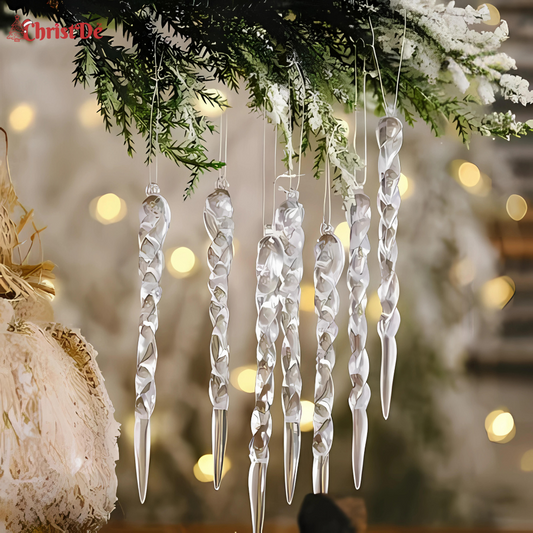 ChristDe - Sparkling Crystal Icicle Ornament Set