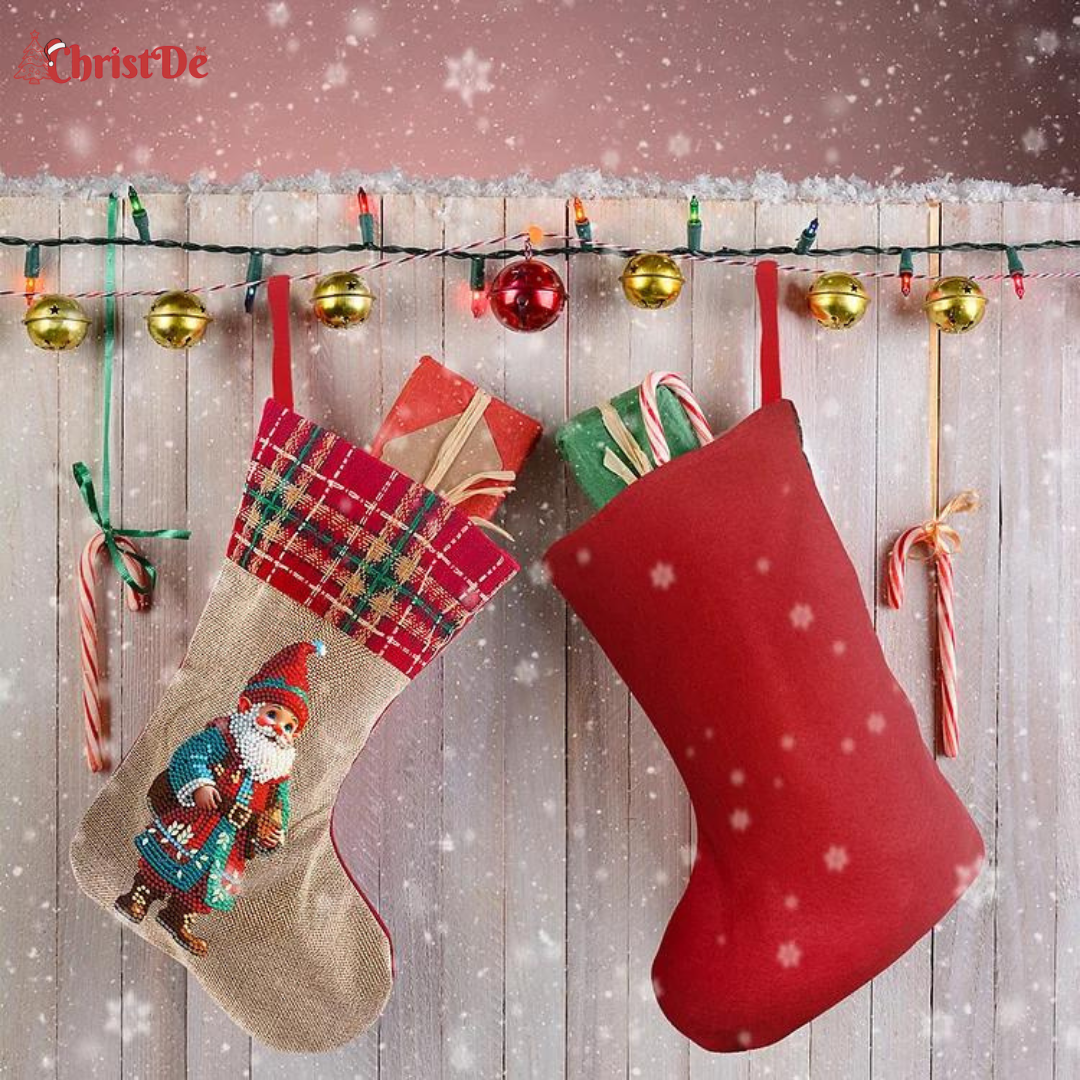 ChristDe - Diamond Santa Claus Stocking