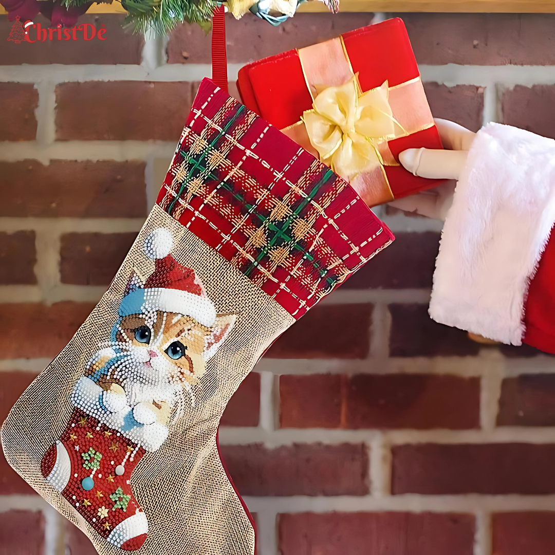 ChristDe - Diamond Santa Claus Stocking