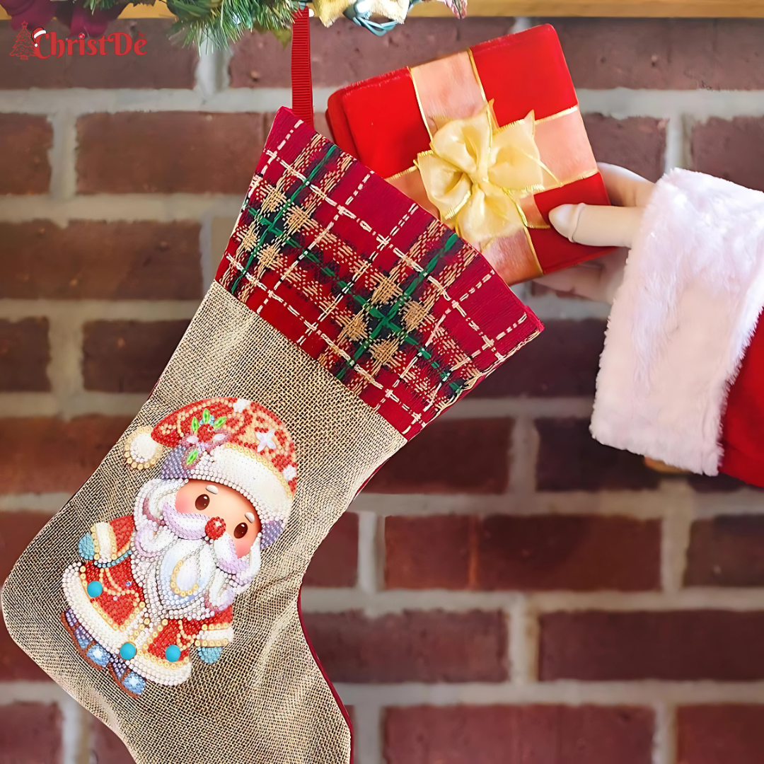 ChristDe - Diamond Santa Claus Stocking